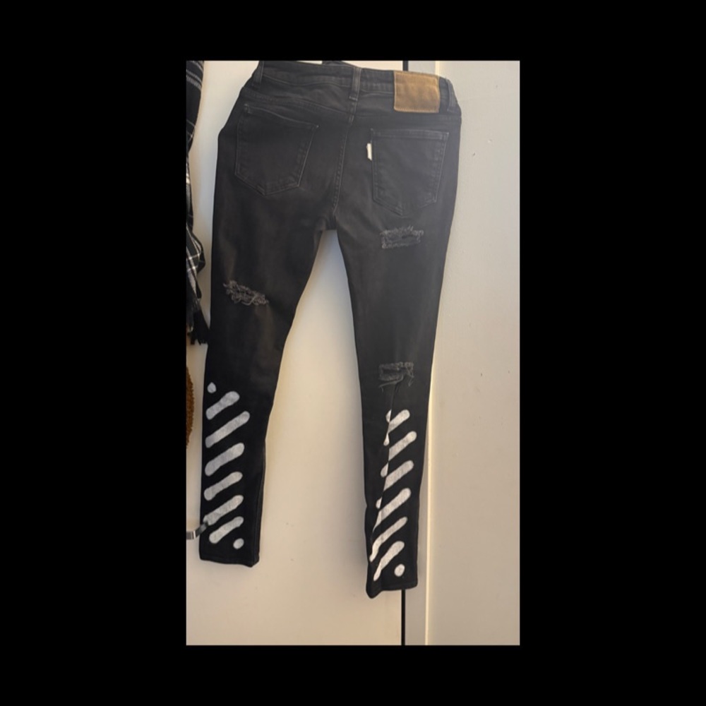 Off White Distressed Jeans